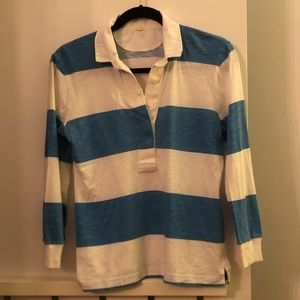 Lightweight JCrew striped 3/4 sleeve polo shirt!!